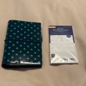 filoFAX Teal Polka Dot Planner with Refill